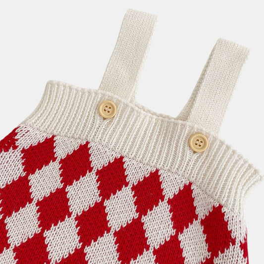 Gigi Check Cotton Knit Romper (3m-3yrs)