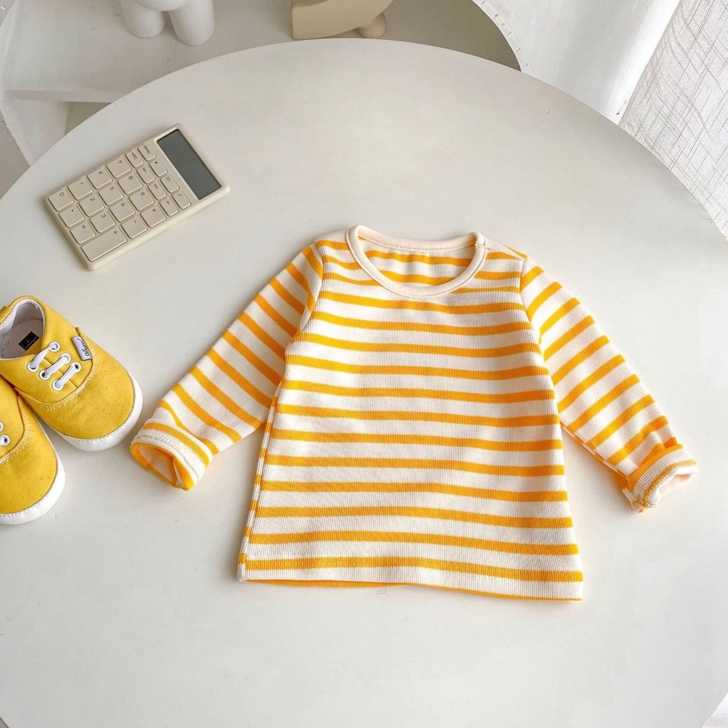 Golden Stripe Cotton Rib Top (3m-3yrs)