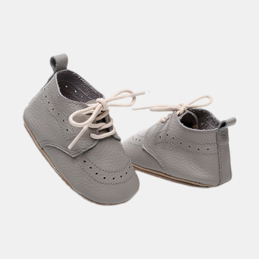Grey Leather Baby Boots (11-13cm)
