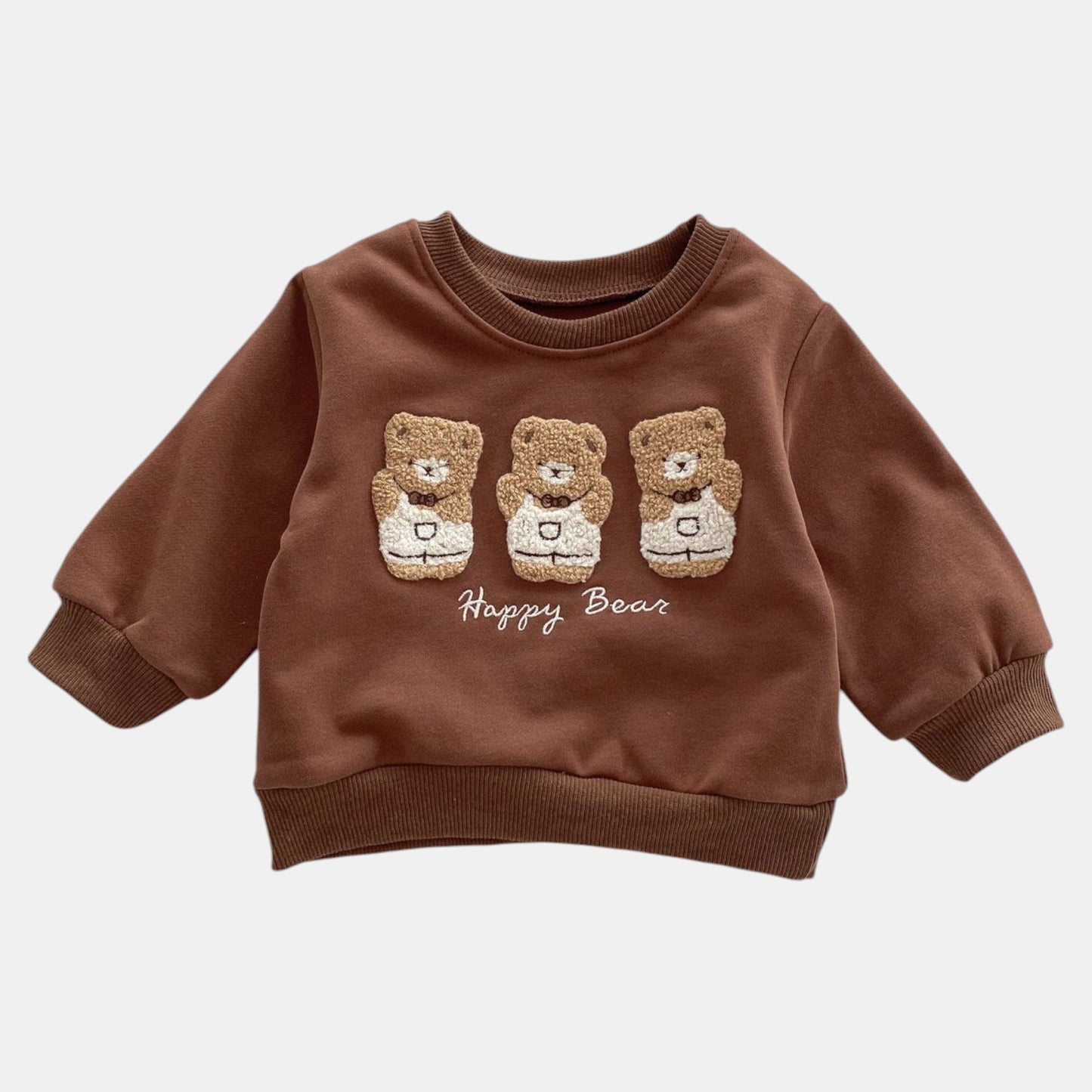 Happy Bear Cotton Lounge Set, Brown (3m-3yrs)