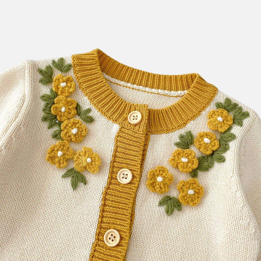 Honey Blossom Cotton Knit Cardigan (3m-3yrs)