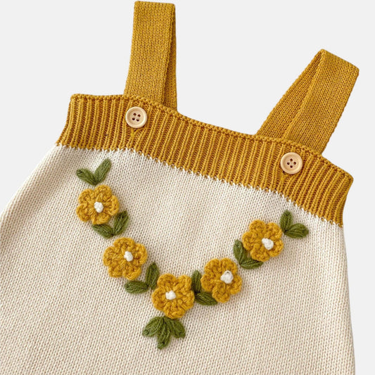 Honey Blossom Cotton Knit Romper (3m-3yrs)