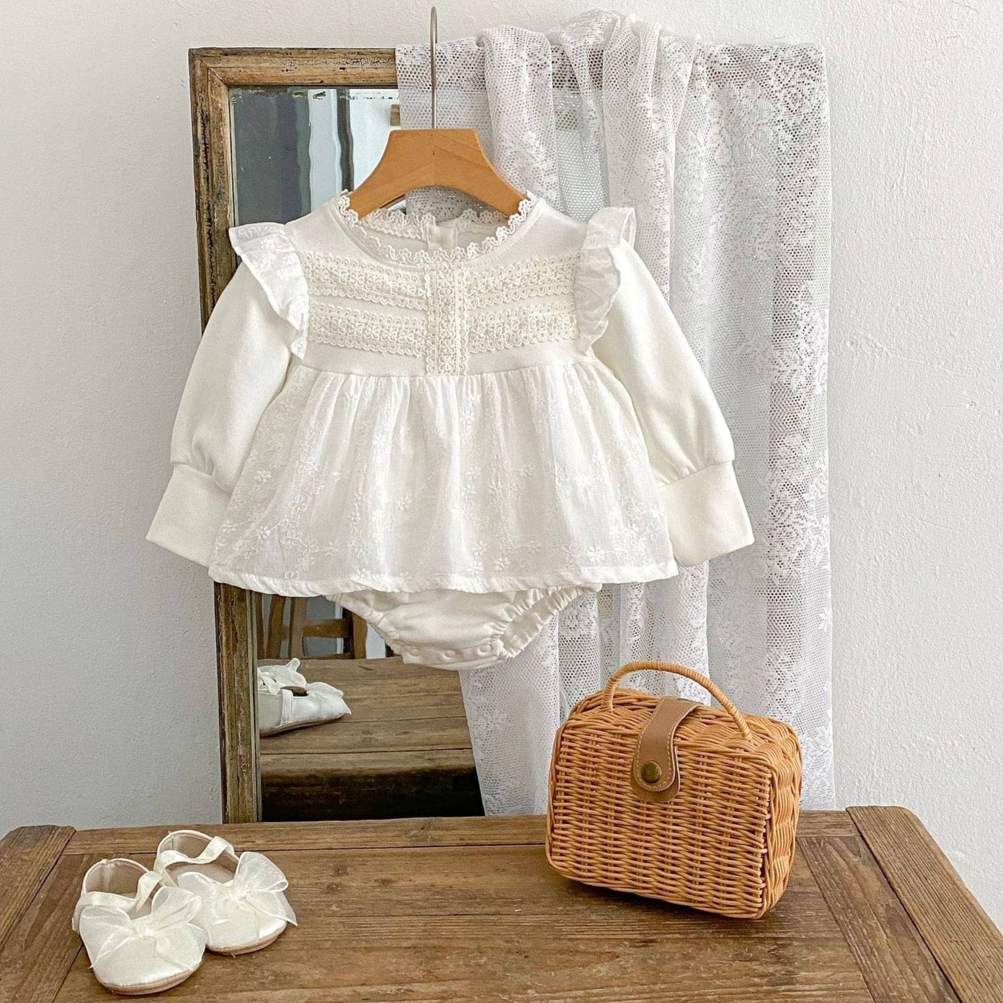 Ines Floral Cotton Romper Dress (3m-24m)