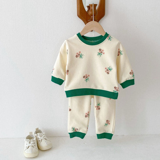 Jade Bouquet Cotton Lounge Set (6m-4yrs)