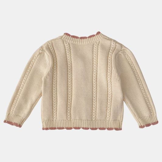 Juliette Blush Cotton Knit Cardigan (3m-3yrs)