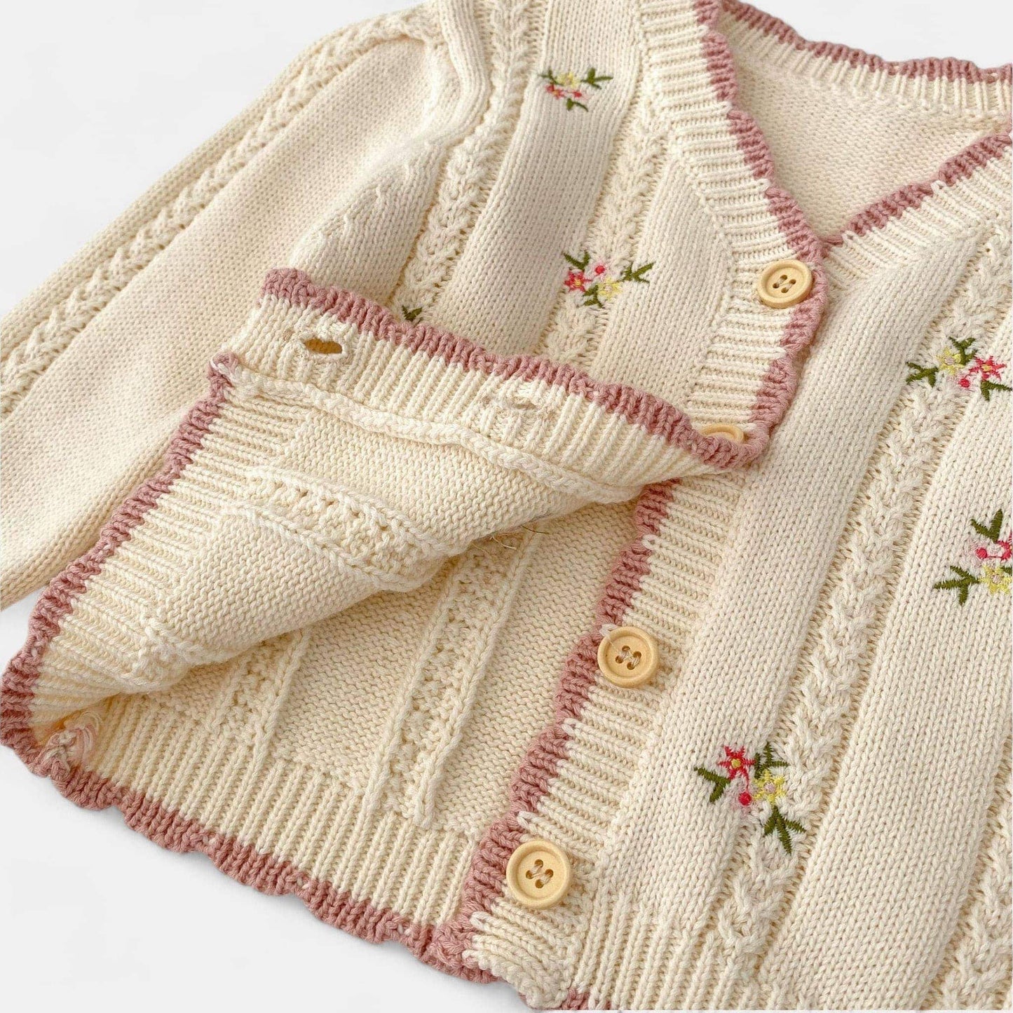 Juliette Blush Cotton Knit Cardigan (3m-3yrs)