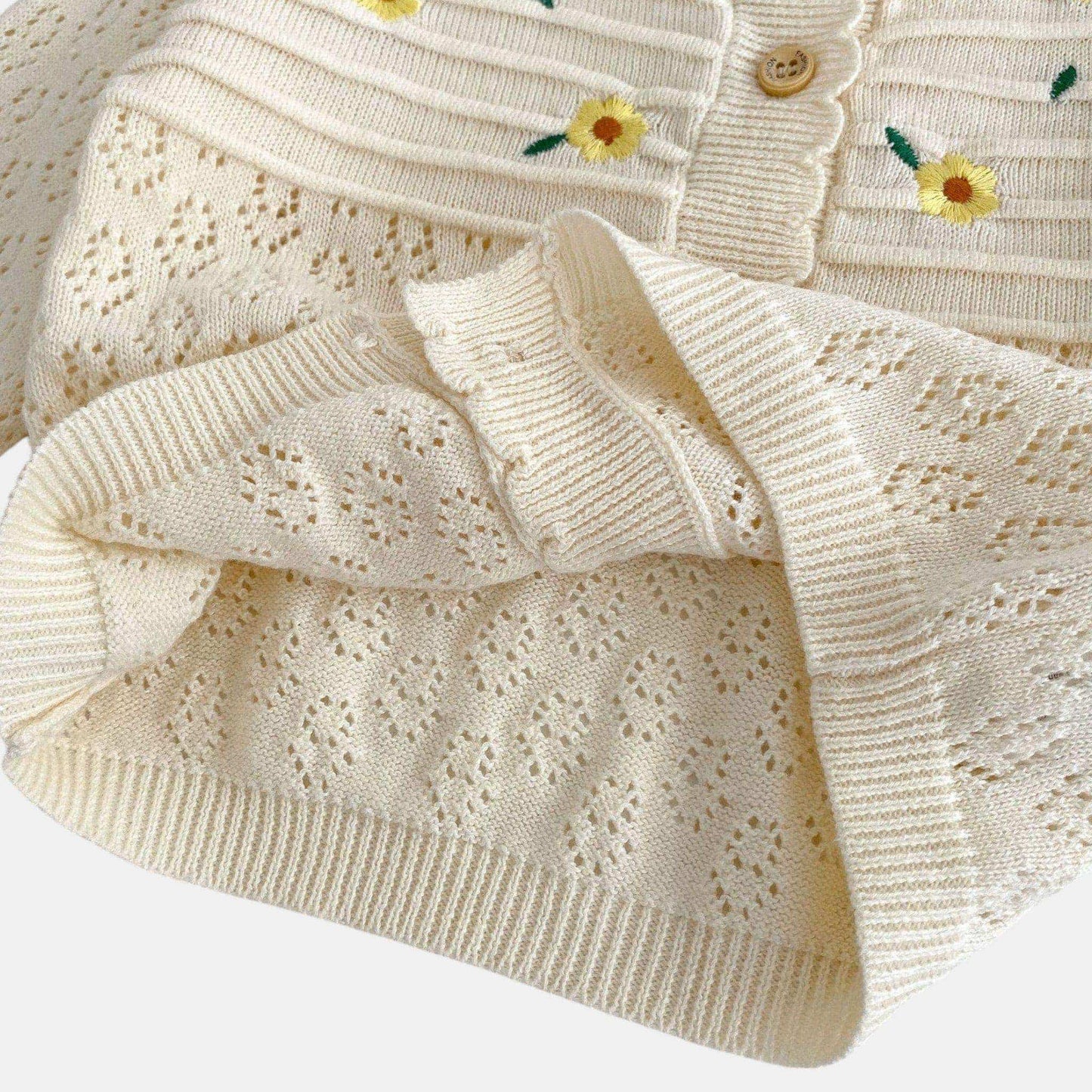 Junie Pointelle Cotton Knit Cardigan (3m-3yrs)