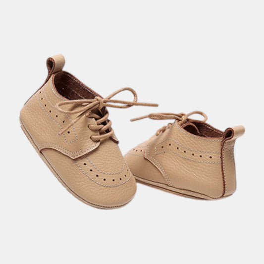 Khaki Leather Baby Boots (11-13cm)