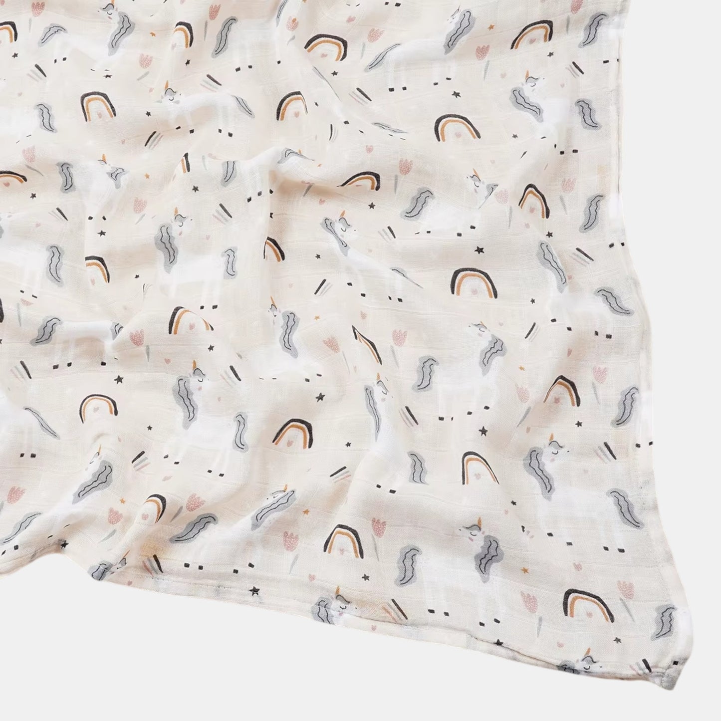 Large Bamboo Muslin Baby Swaddle Blanket Set - Unicorn Skies (3 Pack)