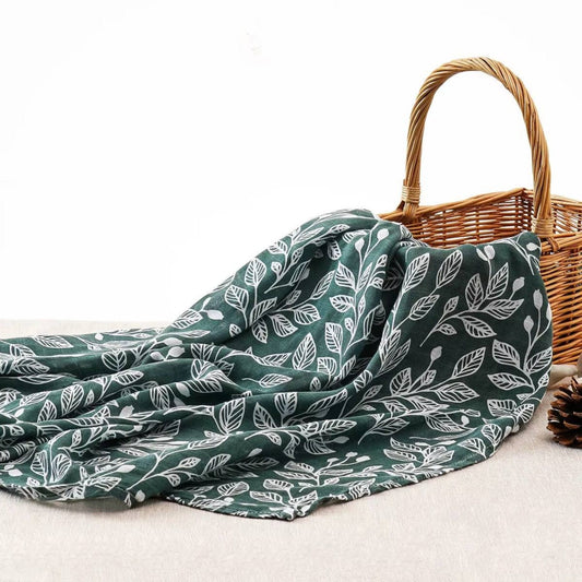 Large Cotton Muslin Baby Swaddle Blanket Set - Muted Botanica (3 Pack)