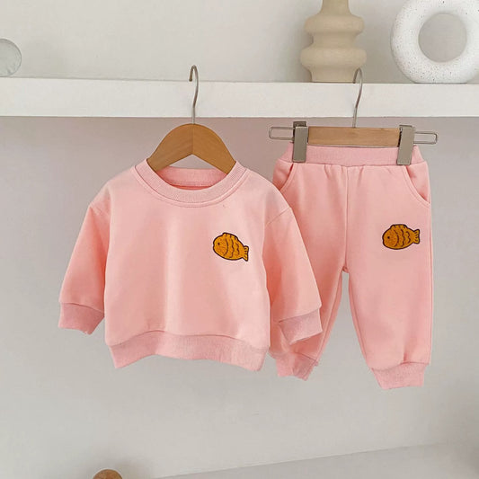 Little Goldfish Cotton Lounge Set, Pink (6m-4yrs)