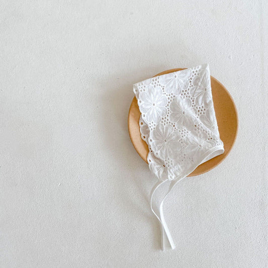 Lotus Floral Lace Baby Bonnet (0m-3yrs)