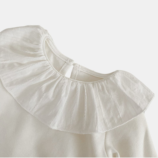 Lotus Ruffle Ivory Cotton Top (3m-24m)