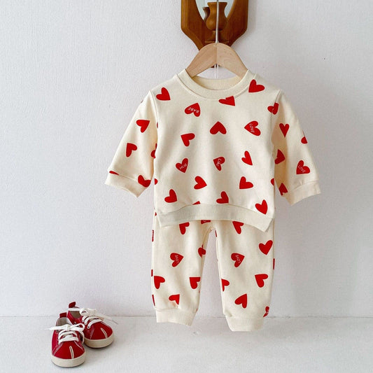 Loving Hearts Cotton Lounge Set (6m-4yrs)