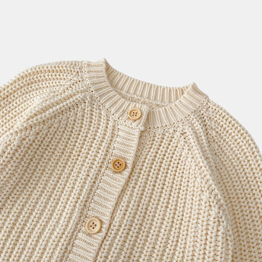 Luca Rib Knit Cardigan - Cream (3m-3yrs)