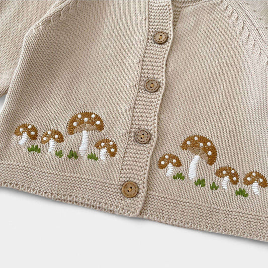 Mini Mushroom Cotton Knit Cardigan (3m-3yrs)