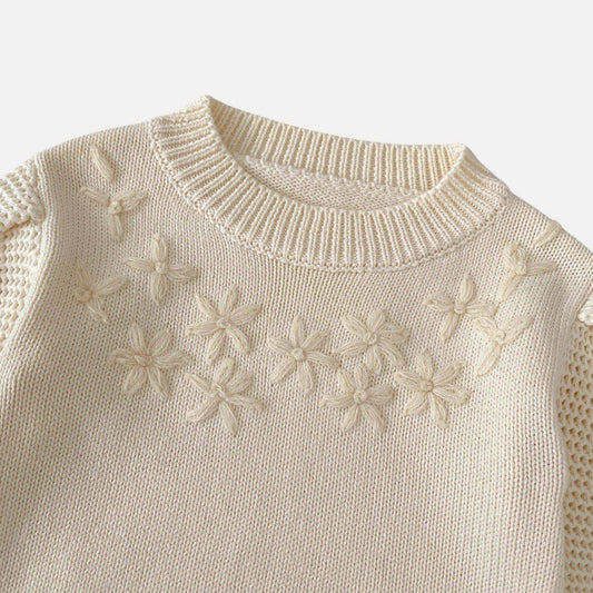 Mirabelle Embroidered Cotton Knit Sweater (3m-3yrs)