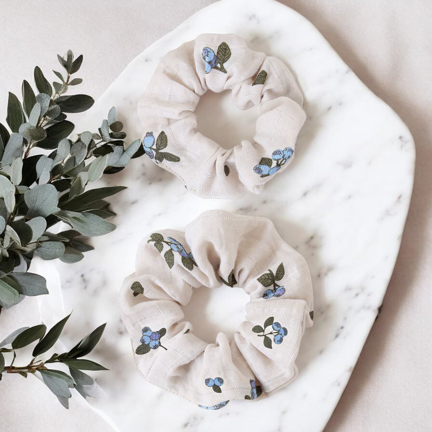 Mother & Daughter Matching Hair Scrunchies, Blueberries - Lifestyle -Bambisserie