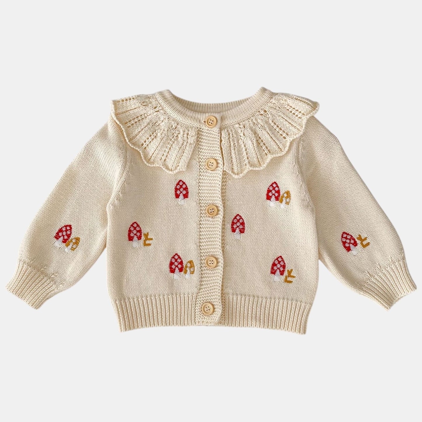 Mushroom Fable Cotton Knit Cardigan (3m-3yrs)
