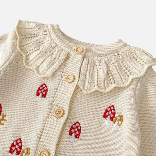 Mushroom Fable Cotton Knit Cardigan (3m-3yrs)