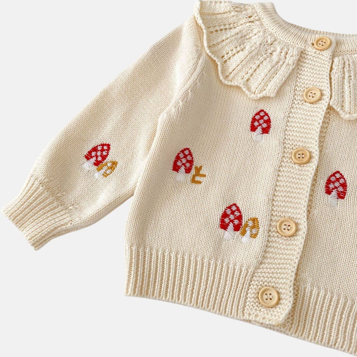 Mushroom Fable Cotton Knit Cardigan (3m-3yrs)