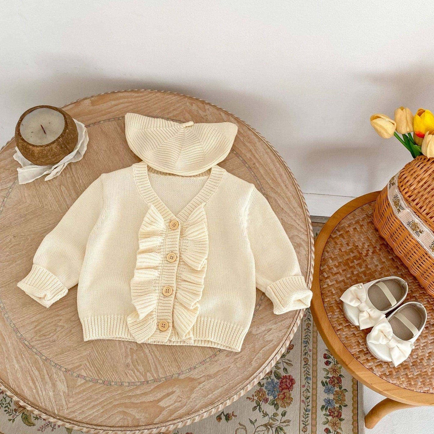 Orla Ruffle Cotton Knit Cardigan (3m-3yrs)