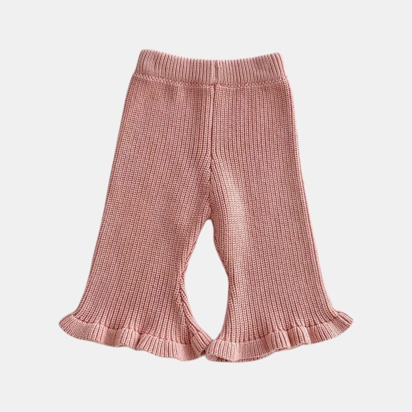 Pink Cotton Knit Flare Trousers (3m-3yrs)