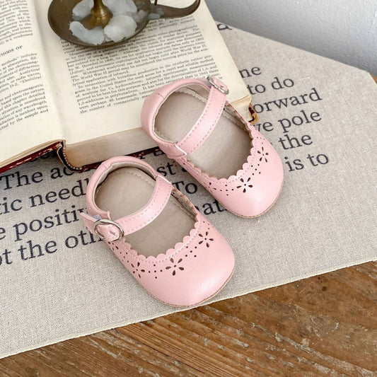 Pink Petal Scallop Baby Shoes (11-13cm)