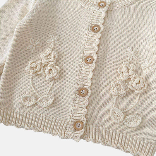 Rosa Bloom Cotton Knit Cardigan (3m-3yrs)