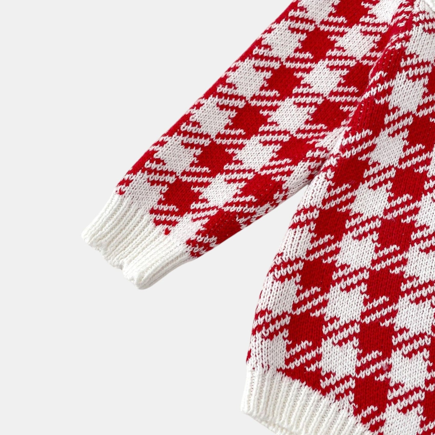 Ruby Houndstooth Cotton Knit Romper (3m-24m)