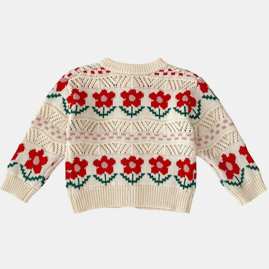 Scarlet Garden Cotton Knit Cardigan (3m-3yrs)