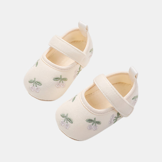 Secret Garden Embroidered Baby Shoes, Cream (11-13cm)
