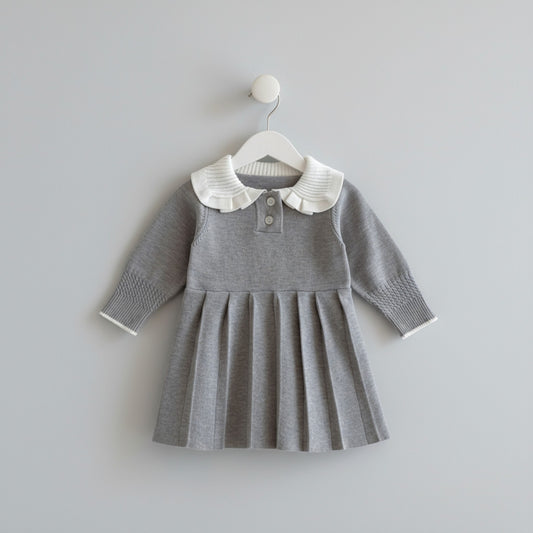 Sera Pleat Knit Dress - Grey (6m-4yrs)
