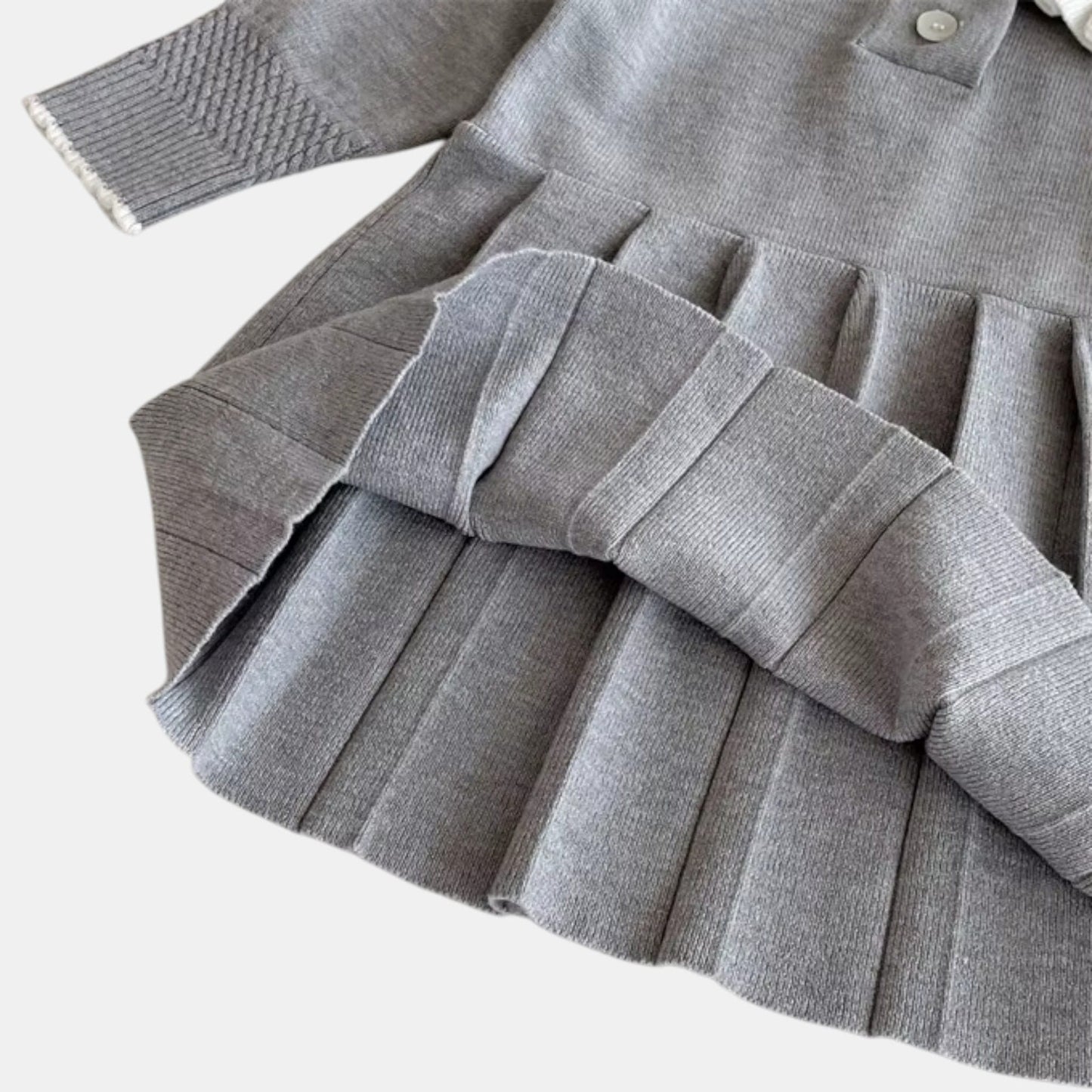 Sera Pleat Knit Dress - Grey (6m-4yrs)
