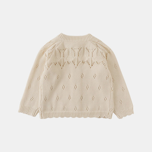 Seren Cream Cotton Knit Cardigan (3m-3yrs)