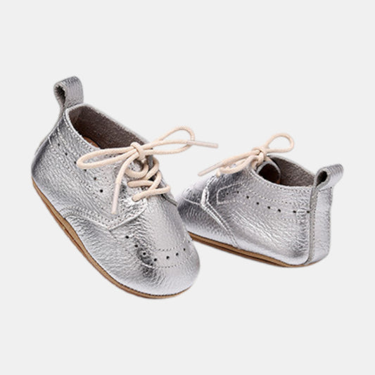 Silver Leather Baby Boots (11-13cm)