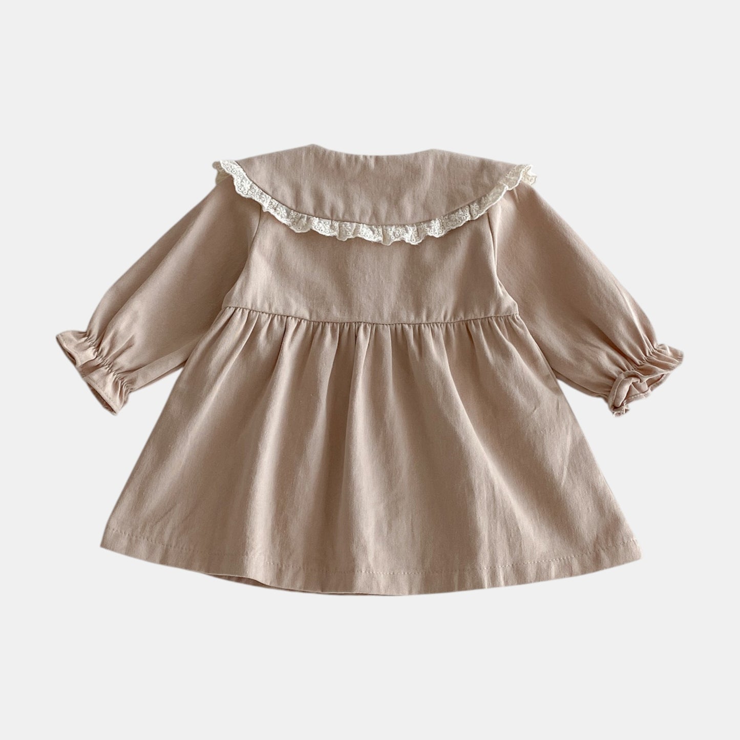 Tessa Lace Collar Dress - Khaki (6m-4yrs)