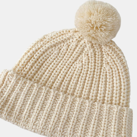 Vanilla Baby Pom Knit Beanie Hat (3m-3yrs)