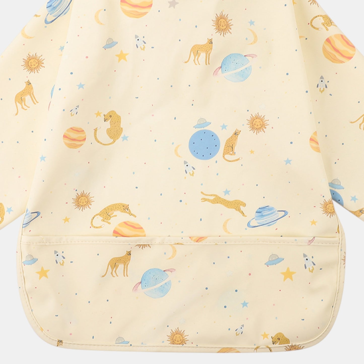 Waterproof Long Sleeve Pocket Bib, Cosmic Cheetahs (6m-5yrs)