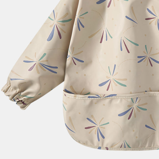 Waterproof Long Sleeve Pocket Bib, Fireworks - Detail - Bambisserie