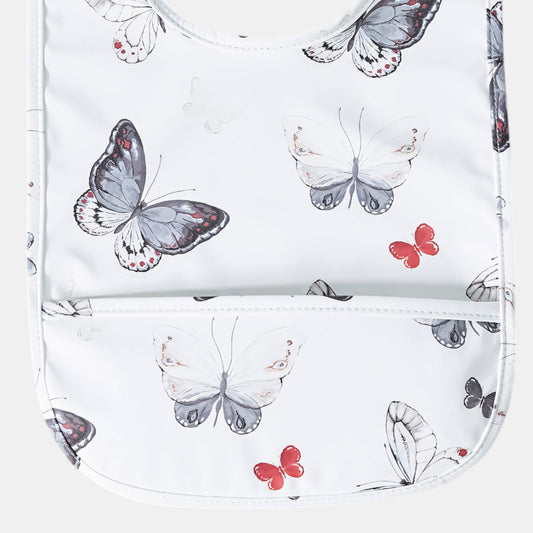 Waterproof Snap Pocket Bib, Butterflies - Detail - Bambisserie