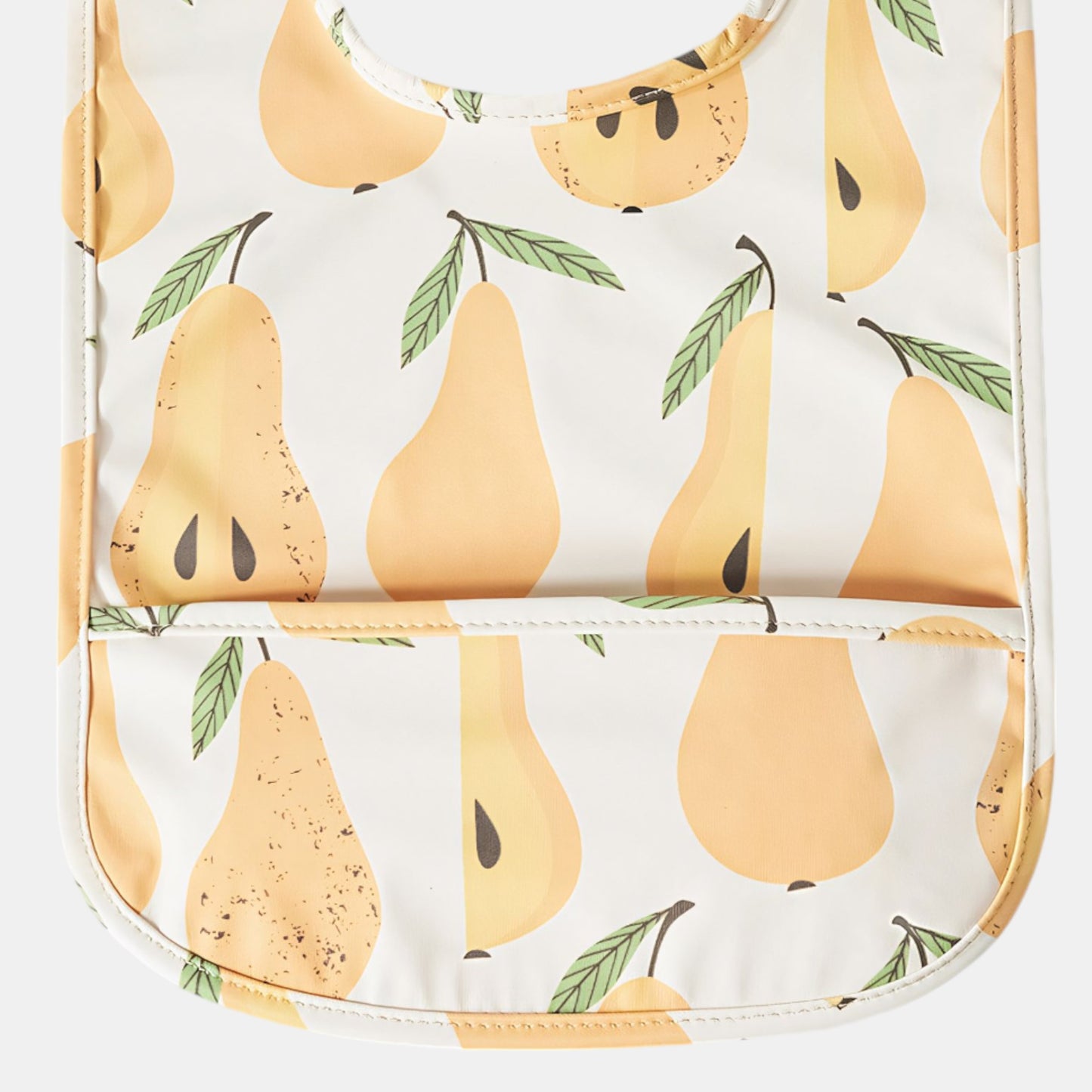Waterproof Snap Pocket Bib, Fragrant Pears - Detail - Bambisserie
