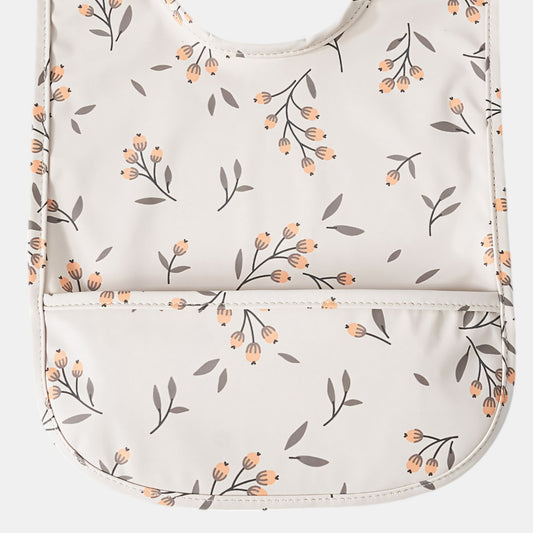 Waterproof Snap Pocket Bib, Olives - Detail - Bambisserie