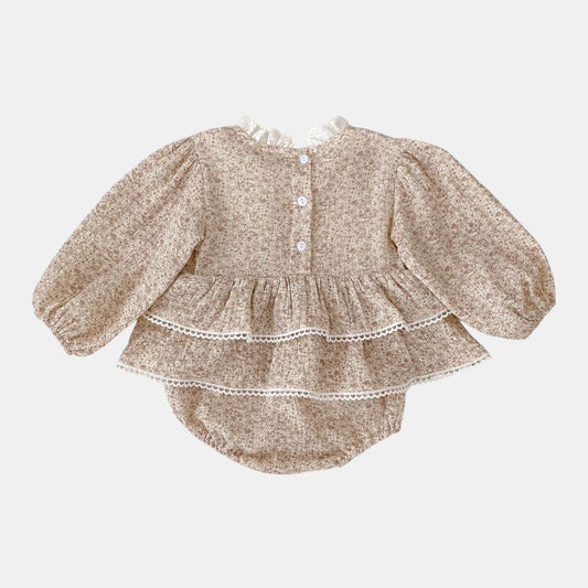 Willow Blossom Lace Cotton Romper (3m-24m)