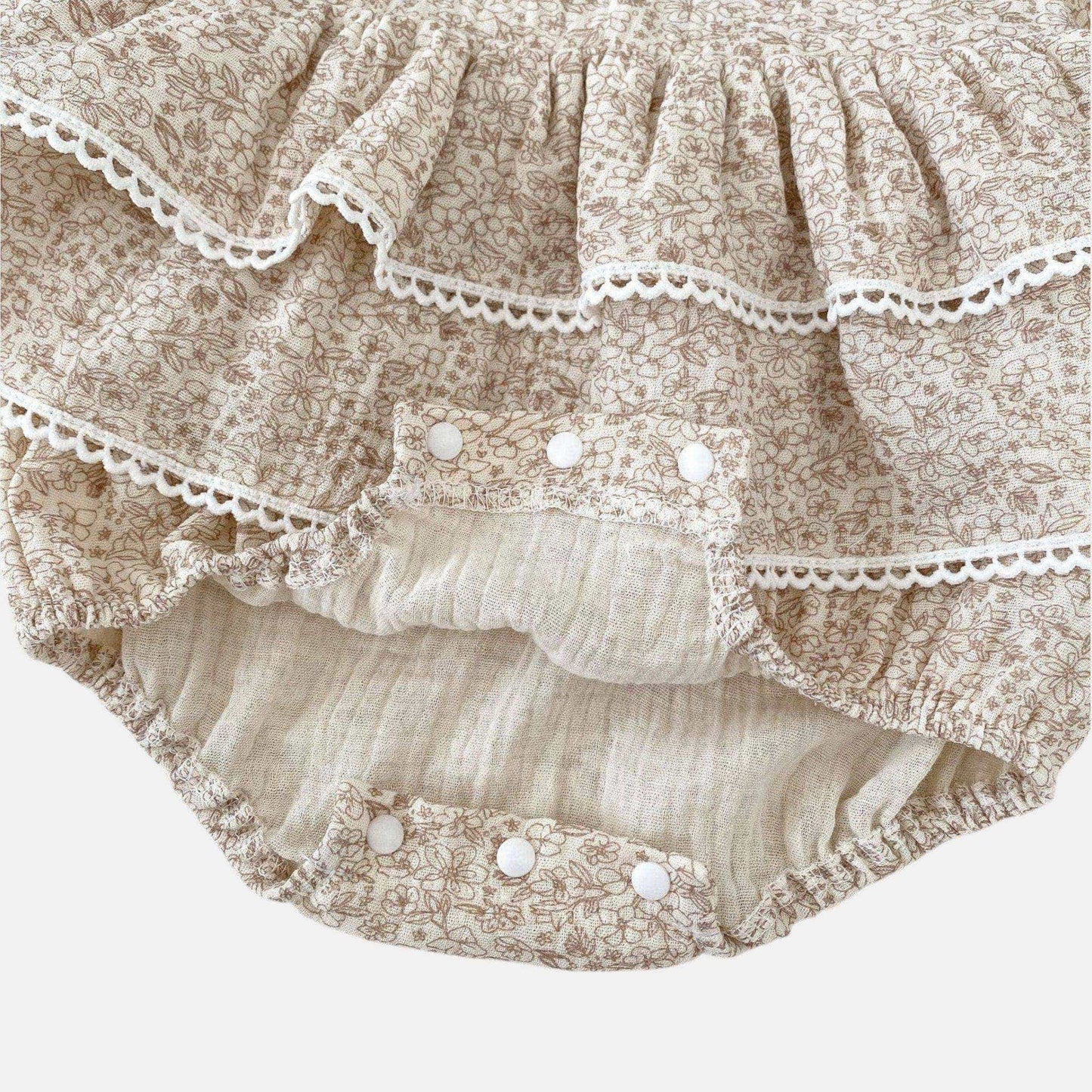Willow Blossom Lace Cotton Romper (3m-24m)