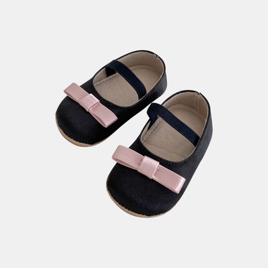 Accent Bow Baby Shoes, Black (11-13cm)