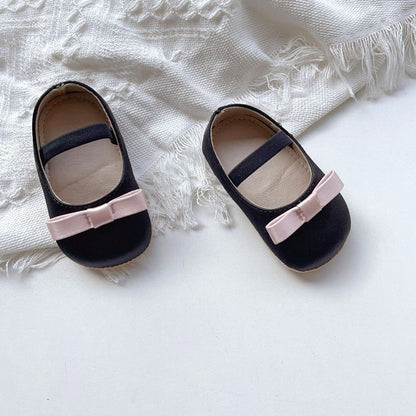 Accent Bow Baby Shoes, Black (11-13cm)
