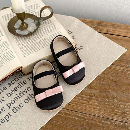 Accent Bow Baby Shoes, Black (11-13cm)