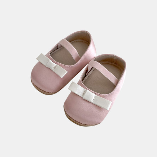 Accent Bow Baby Shoes, Pink (11-13cm)