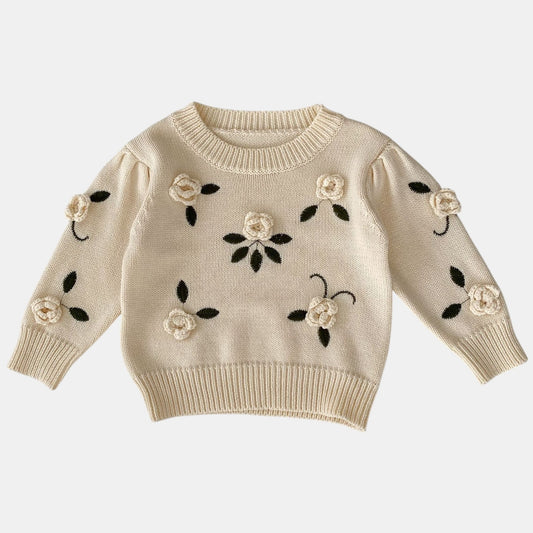 Adeline Rose Cotton Knit Sweater (3m-3yrs)
